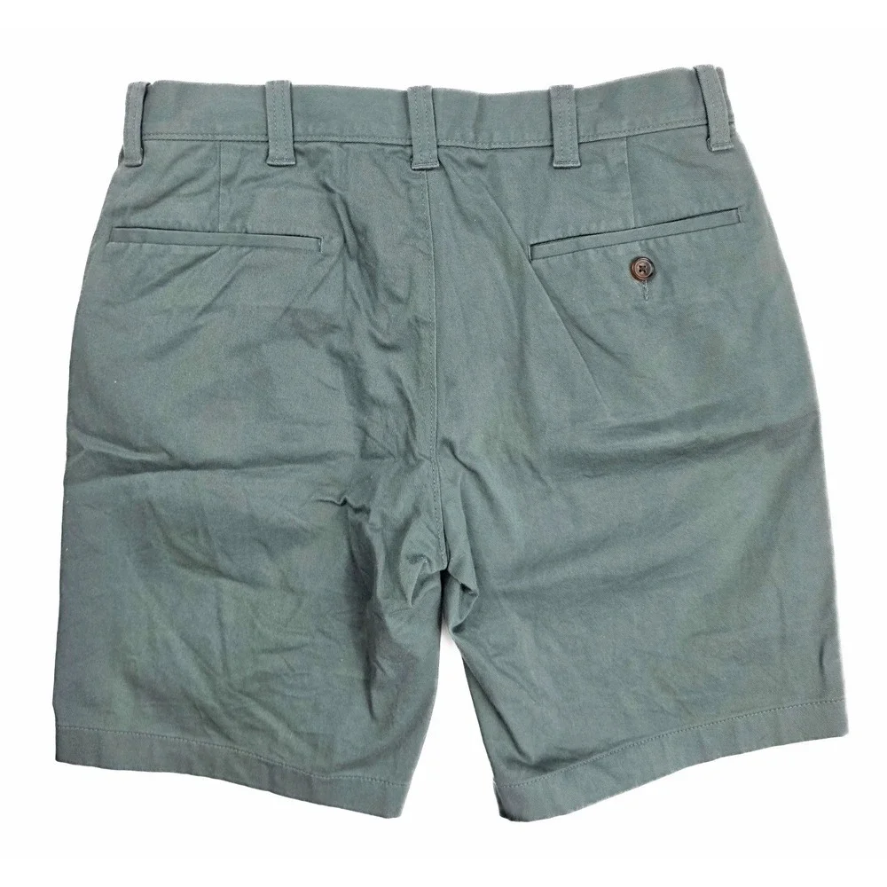 J. Crew Khaki Green Flat‎ Front 9 inch Inseam Chino Shorts Men's Size 30